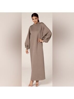 273. Elegant Veil Collection Beige Dress